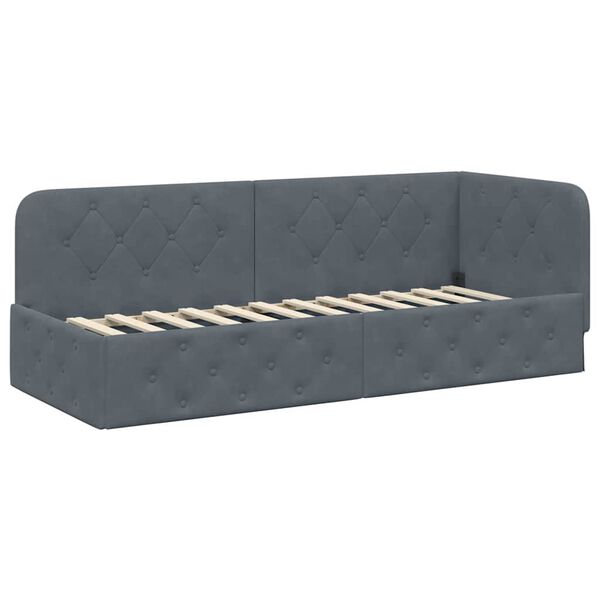 vidaXL Estructura de cama en esquina Gris oscuro 80 x 200 cm