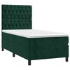 vidaXL Cama box spring colch&oacute;n y LED terciopelo verde oscuro 90x200 cm