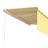 vidaXL Toldo retr&aacute;ctil manual con persiana amarillo y blanco 3x2,5 m
