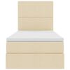 vidaXL Cama con almacenamiento y LED Crema 90 x 190 cm Poli&eacute;ster