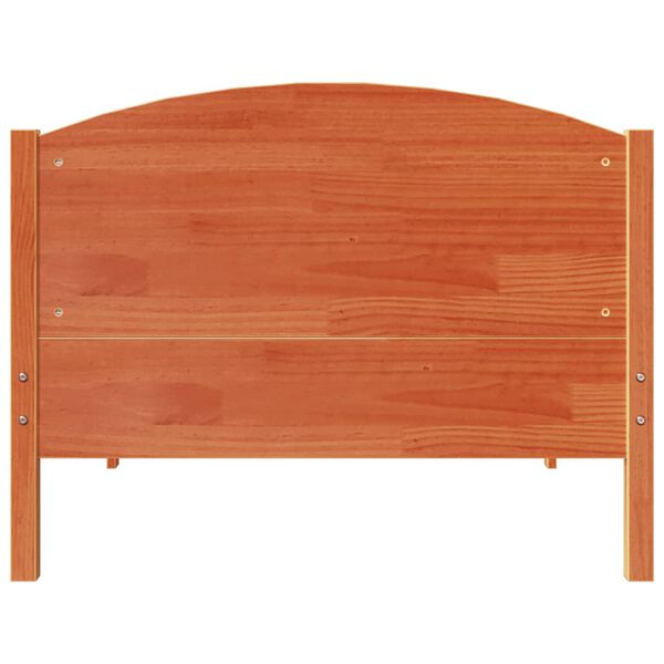 vidaXL Estructura de cama sin colch&oacute;n madera maciza marr&oacute;n 75x190 cm