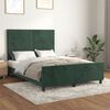 vidaXL Estructura cama sin colch&oacute;n terciopelo verde oscuro 140x200 cm
