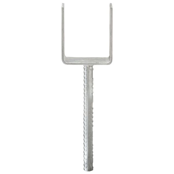 vidaXL Anclajes de valla 6 uds acero galvanizado plateado 10x6x30 cm