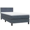 vidaXL Cama box spring con colch&oacute;n y LED terciopelo gris oscuro 100x220 cm
