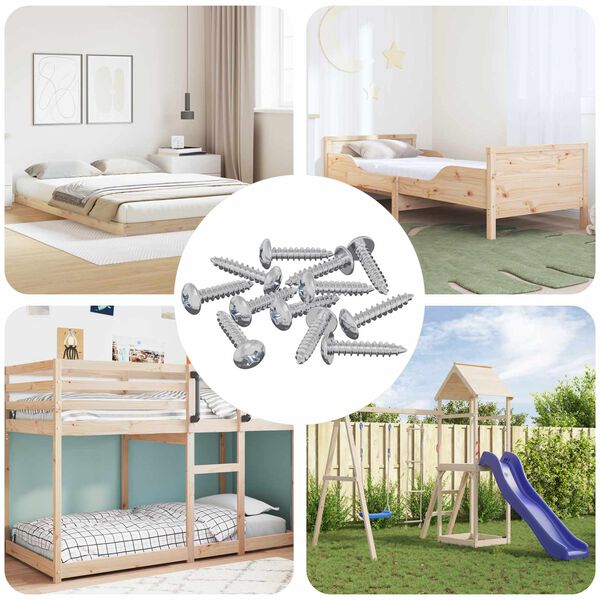 vidaXL Tornillos de Madera 12 pcs Plateado M3,5 x 20 mm Acero