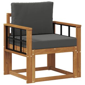 vidaXL Sof&aacute; de exterior Madera de Acacia S&oacute;lida y Poli&eacute;ster Natural