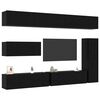 vidaXL Conjunto de mueble de TV 7 pcs Roble Negro Madera de ingenier&iacute;a