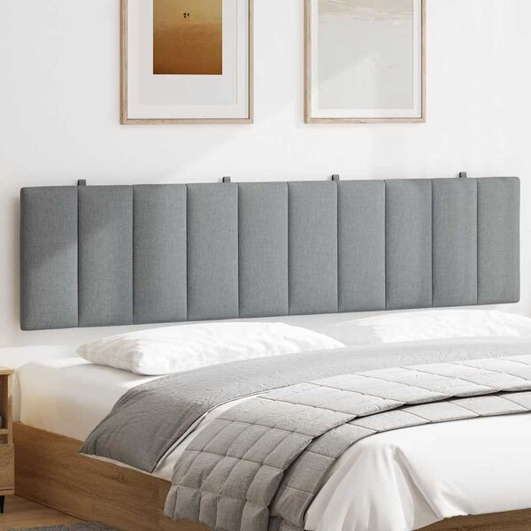 vidaXL Cabecero de cama acolchado Hanko tela gris claro 200 cm