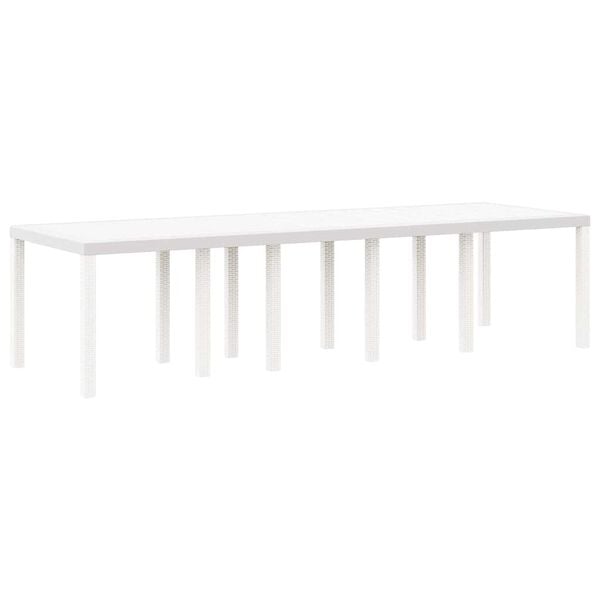 vidaXL Conjunto de Comedor de Jardín 11 pcs Blanco Ratán y acero