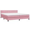 vidaXL Cama box spring con colch&oacute;n terciopelo rosa 180x210 cm