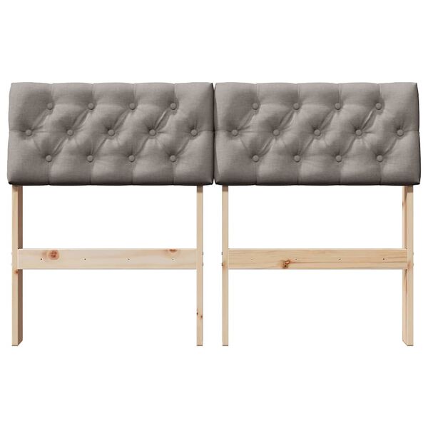 vidaXL Cabecero tapizado Taup&eacute; 120 cm Madera de pino macizo