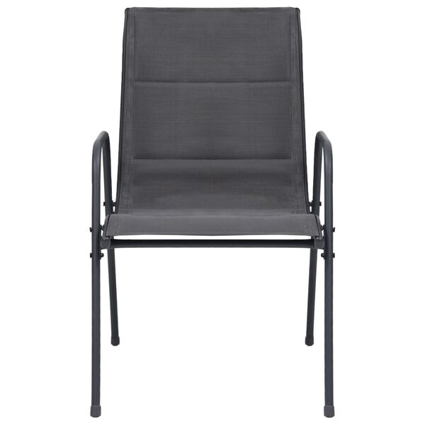 vidaXL Sillas de jard&iacute;n apilables 2 uds acero textilene gris antracita
