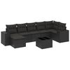 vidaXL Set de sof&aacute;s de jard&iacute;n 8 piezas y cojines rat&aacute;n sint&eacute;tico negro