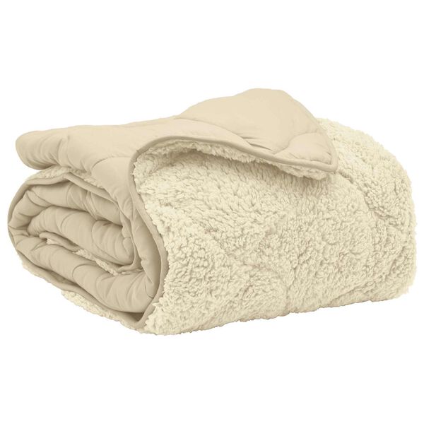 vidaXL Edred&oacute;n de Todo el A&ntilde;o Acolchado Crema 140 x 200 cm