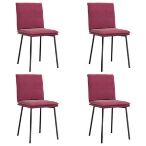 vidaXL Sillas de comedor 4 unidades terciopelo rojo tinto