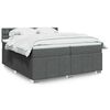 vidaXL Cama box spring con colch&oacute;n tela gris oscuro 200x200 cm