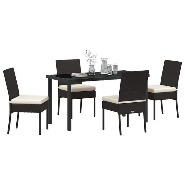 vidaXL Conjunto de Comedor de Jard&iacute;n 5 pcs Negro