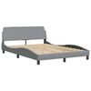vidaXL Estructura de cama sin colch&oacute;n Hvar tela gris claro 140x190 cm
