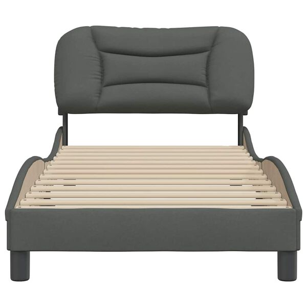 vidaXL Estructura de cama sin colch&oacute;n Hvar tela gris oscuro 80x200 cm