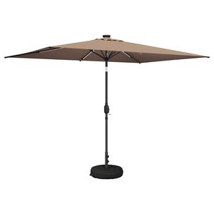 vidaXL Parasol de jard&iacute;n con luces LED y base 200 x 300 cm Poli&eacute;ster