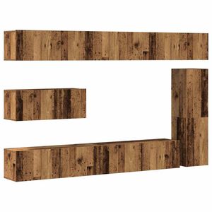 vidaXL Conjunto de mueble de TV 7 piezas montado la pared madera vieja