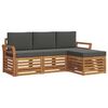 vidaXL Conjunto de sof&aacute;s de exterior 4 uds. Natural y Antracita