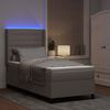 vidaXL Cama Box Spring LED con colch&oacute;n Taup&eacute; 100 x 200 cm tela