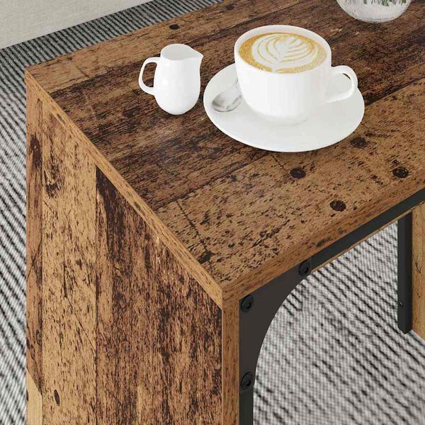 vidaXL Mesa de Caf&eacute; 3 pcs Madera vieja Madera de ingenier&iacute;a