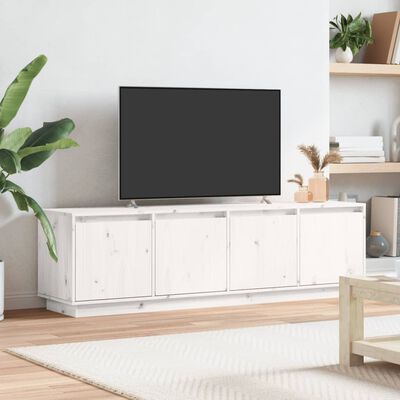 vidaXL Mueble de TV madera maciza de pino blanco 156x37x45 cm