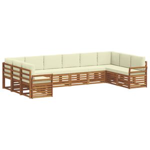 vidaXL Conjunto de Sof&aacute; Seccional con coj&iacute;n 10 pcs Natural y Crema