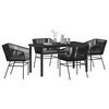 vidaXL Conjunto de Comedor de Jard&iacute;n con coj&iacute;n 5 pcs Negro