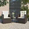vidaXL Muebles de jard&iacute;n con cojines 3 piezas rat&aacute;n sint&eacute;tico negro