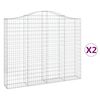 vidaXL Cestas gaviones 2 uds forma de arco hierro 200x30x160/180 cm