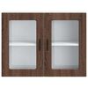 vidaXL Armario de pared para cocina puerta cristal Porto roble marr&oacute;n