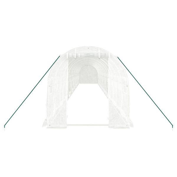 vidaXL Invernadero con estructura de acero blanco 32 m&sup2; 16x2x2 m