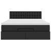 vidaXL Cama otomana colchón y LED cuero sintético negro 140x200 cm
