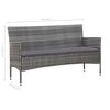 vidaXL Set de muebles de jardín 4 pzas y cojines ratán sintético gris