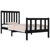 vidaXL Estructura de cama individual pequeña sin colchón madera negro