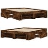 vidaXL Estructura de cama sin colch&oacute;n madera roble ahumado 140x190 cm