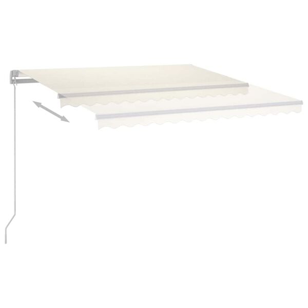 vidaXL Toldo autom&aacute;tico con LED y sensor de viento crema 3x2,5 m