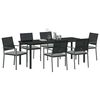 vidaXL Conjunto de Comedor de Jard&iacute;n 7 pcs Negro y Gris Claro