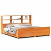 vidaXL Cama con estanter&iacute;a sin colch&oacute;n madera maciza marr&oacute;n 180x200 cm