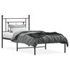 vidaXL Estructura cama sin colch&oacute;n con cabecero metal negro 90x200 cm