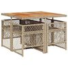 vidaXL Set comedor de jard&iacute;n 5 pzas con cojines rat&aacute;n sint&eacute;tico beige
