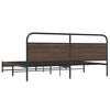 vidaXL Estructura de cama sin colchón metal roble marrón 180x200 cm