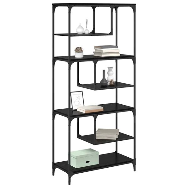 vidaXL Estanter&iacute;a Roble negro 81 x 36 x 176 cm Madera contrachapada