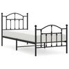 vidaXL Estructura cama sin colch&oacute;n con estribo metal negro 80x200 cm