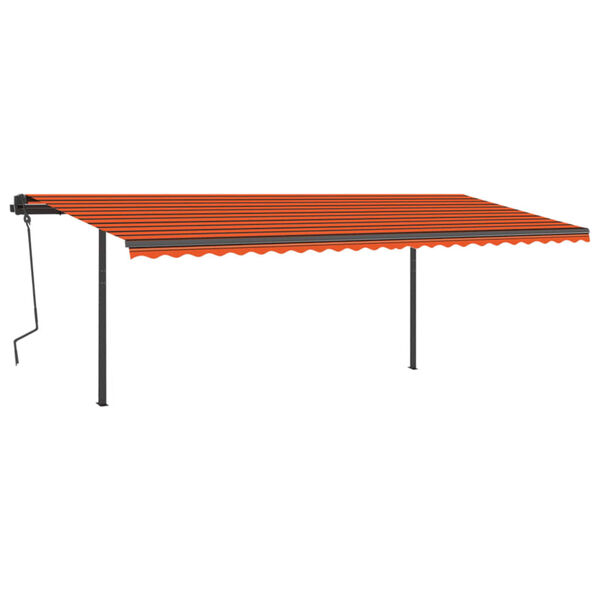 vidaXL Toldo retr&aacute;ctil autom&aacute;tico con postes naranja y marr&oacute;n 6x3 m