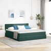 vidaXL Cama con almacenamiento con colch&oacute;n Verde oscuro 90 x 200 cm
