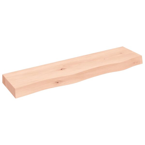 vidaXL Estante de pared madera maciza de roble sin tratar 80x20x6 cm